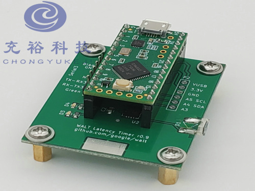 Google Open Source Walt Hardware: Sensor-based latency timer for precise measurement of touch, drag, display, and audio lag on mobile/PC. Key innovation: sub-millisecond clock sync between device and Android/Chromebook.